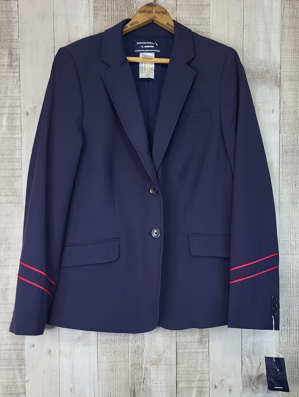 American Airlines Lands End Blazer. Navy With Red Accents. Size 8